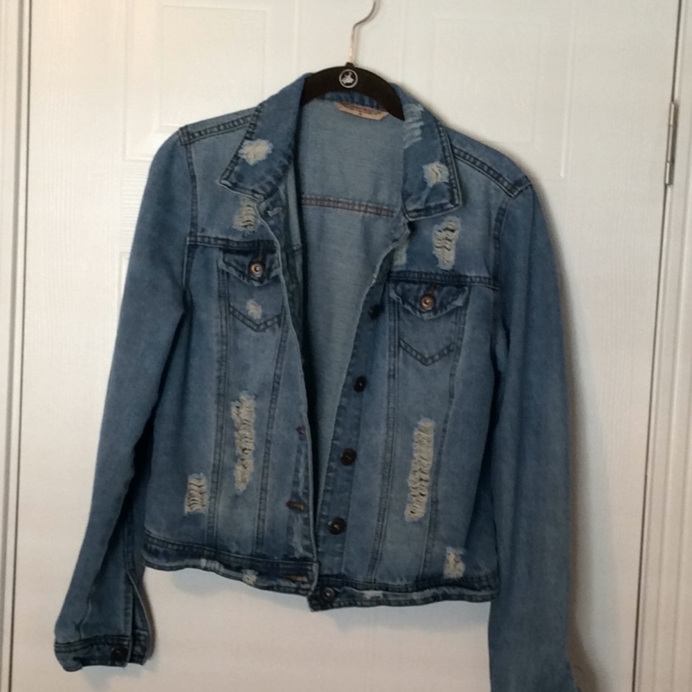 Adorable Distressed Jean Jacket